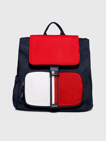 Lány Tommy Hilfiger Big Colorblock Backpack Táska Piros | HU 2017TCE